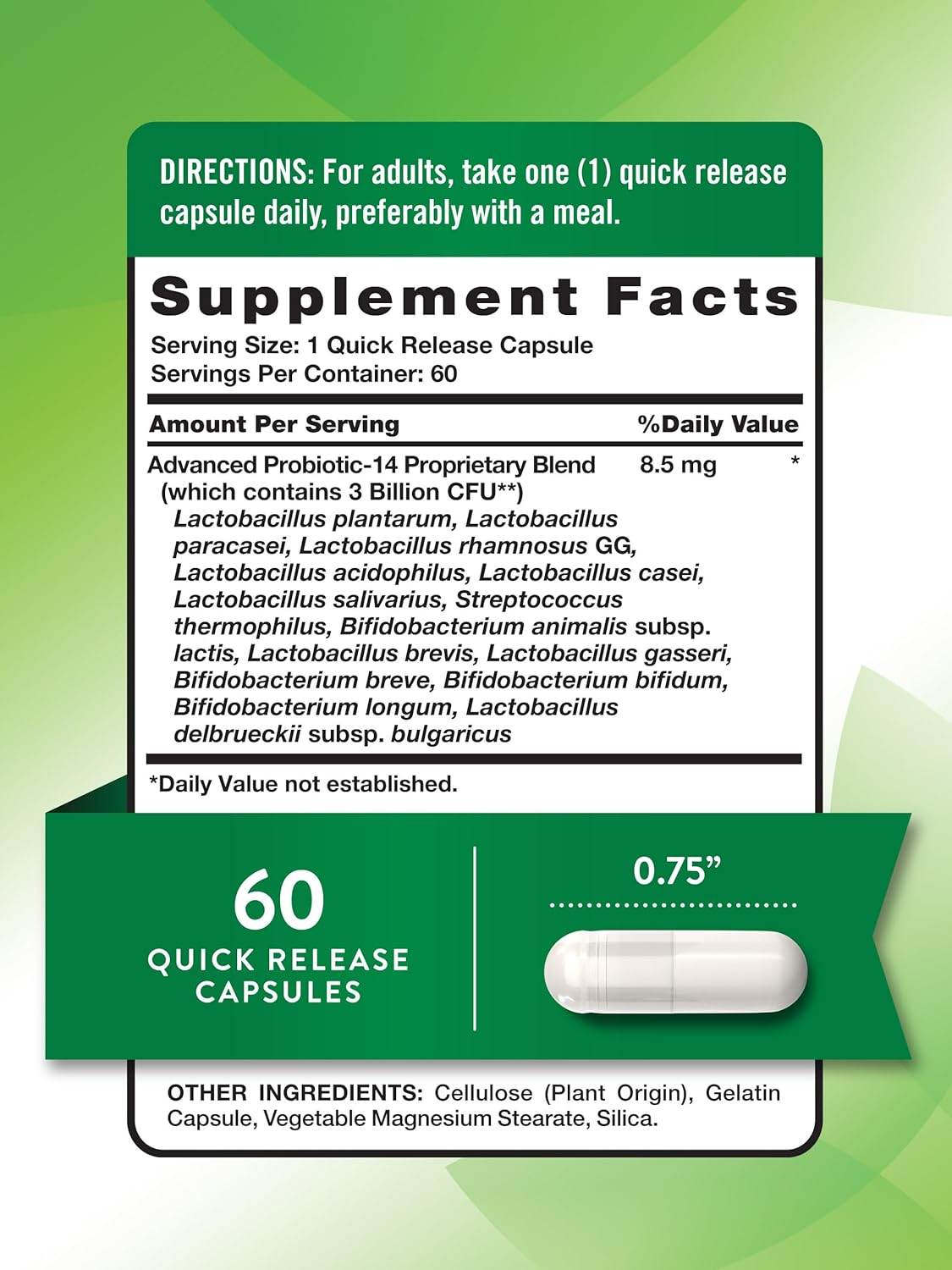 Nature's Truth Advanced Probiotic-10, Quick Release Capsules, 60 ea - OTC Shoppe Express