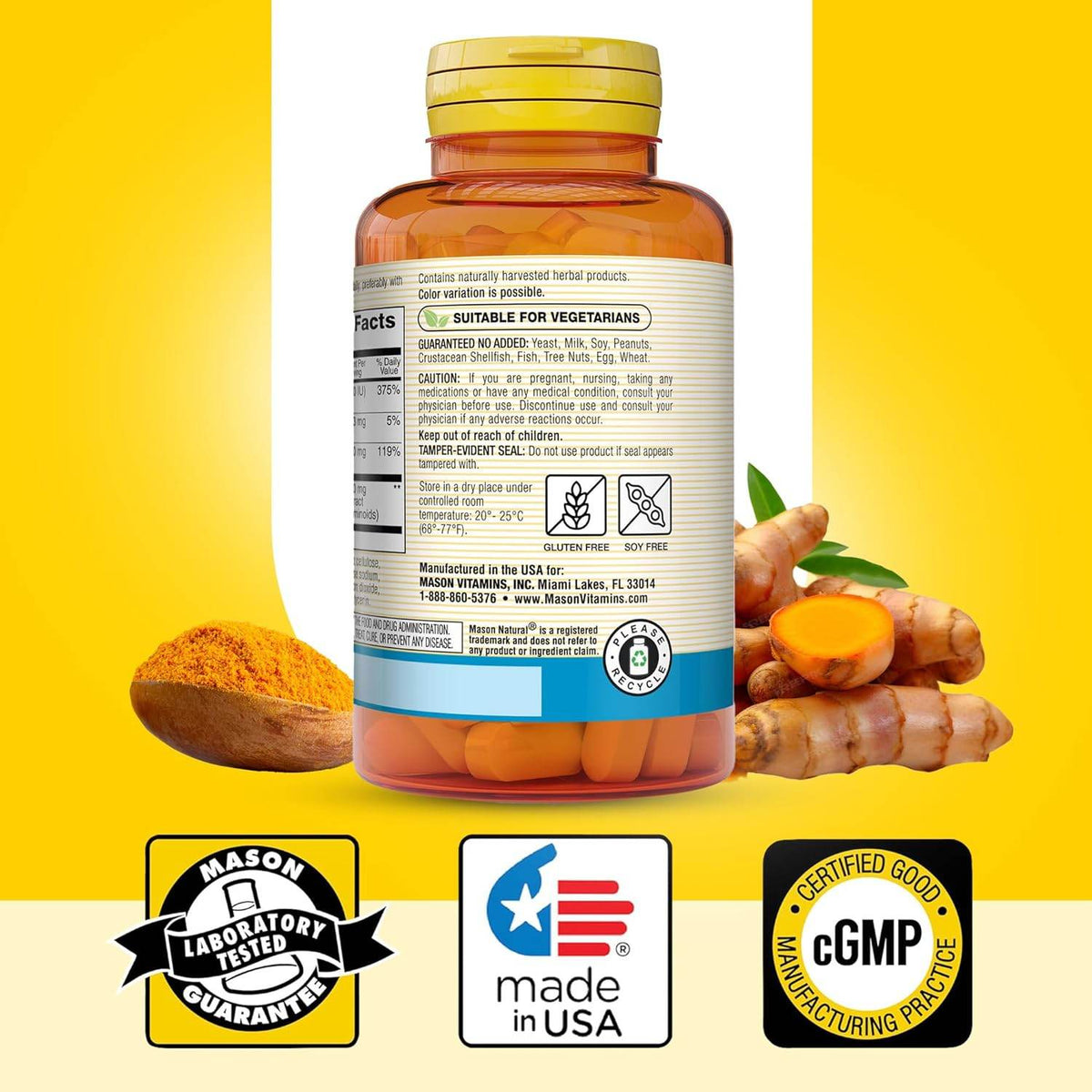 Mason Natural Magnesium & Vitamin D3 with Turmeric, Tablets, 60 ea - OTC Shoppe Express
