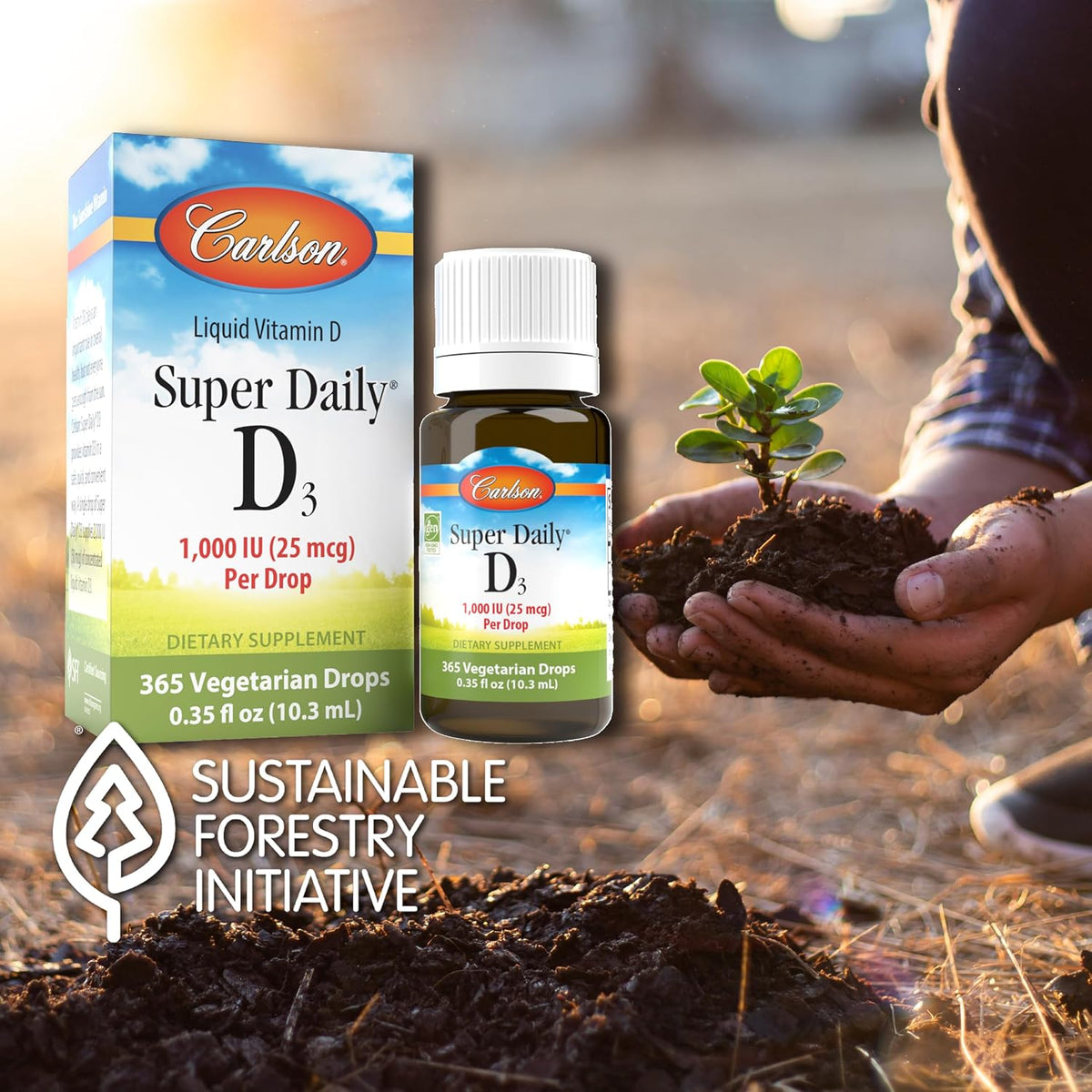 Carlson Super Daily D3 1000 IU (25 mcg) per Drop, 365 Drops (10.3 mL)