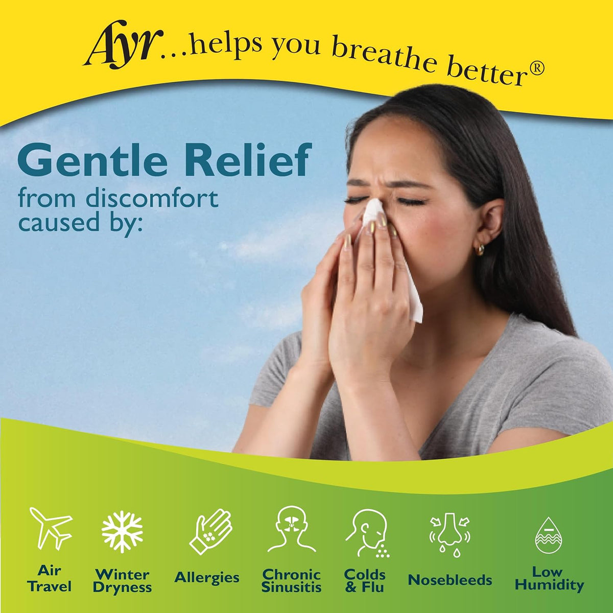 Ayr Saline Nasal Gel, With Soothing Aloe, 0.5 Ounce Tube (Pack of 1)