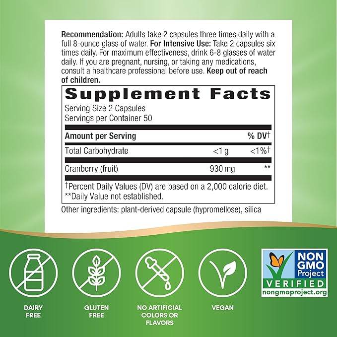 Nature's Way Cranberry Fruit, 465 mg, Vegetarian Capsules, 100 ea - OTC Shoppe Express