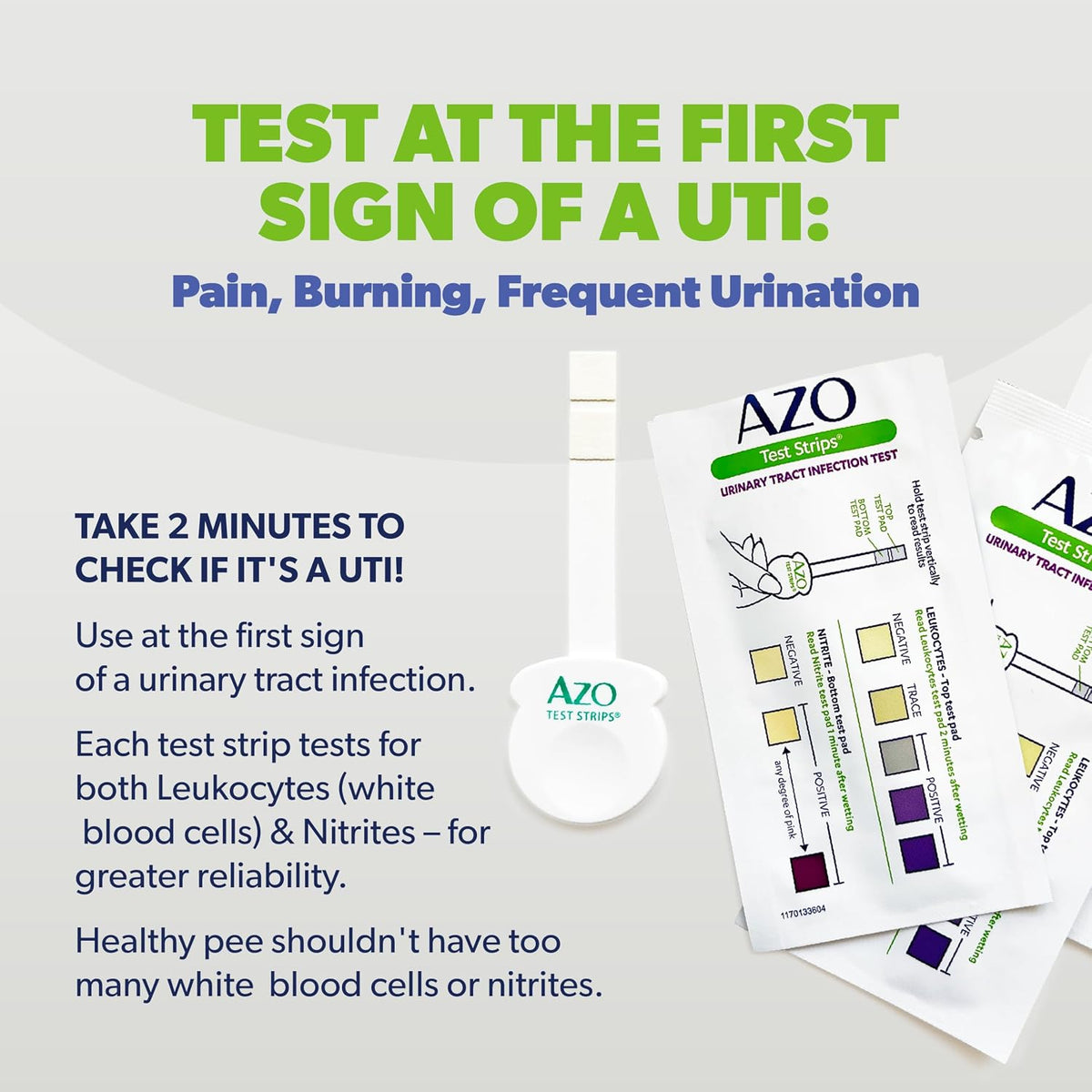 AZO Urinary Tract Infection (UTI) Test Strips, Results in 2 Mins, 3 Count