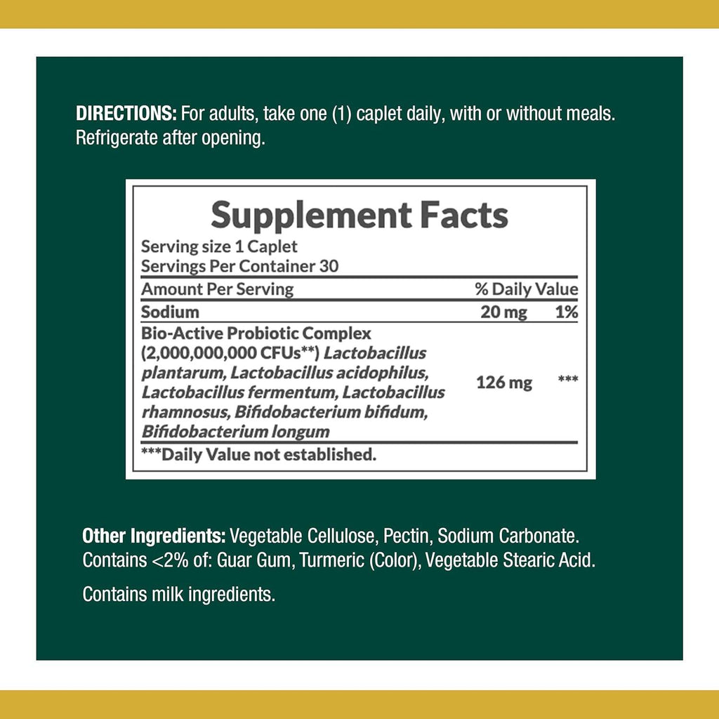 Nature's Bounty Probiotic CD, Controlled Delivery, Caplets, 30 ea - OTC Shoppe Express
