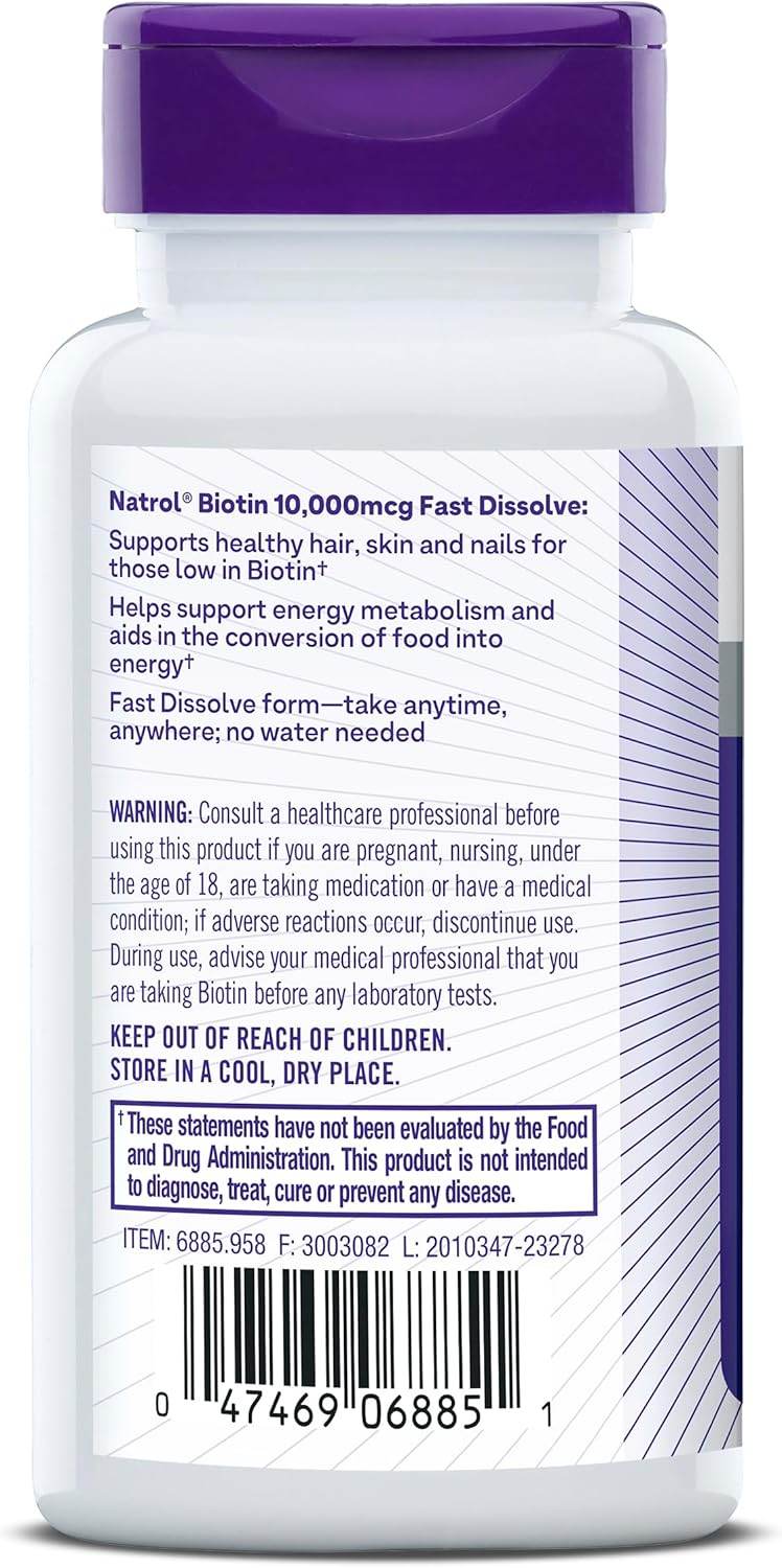 Natrol Biotin Beauty, 5000 mcg, Tablets, Strawberry, 90 ea - OTC Shoppe Express