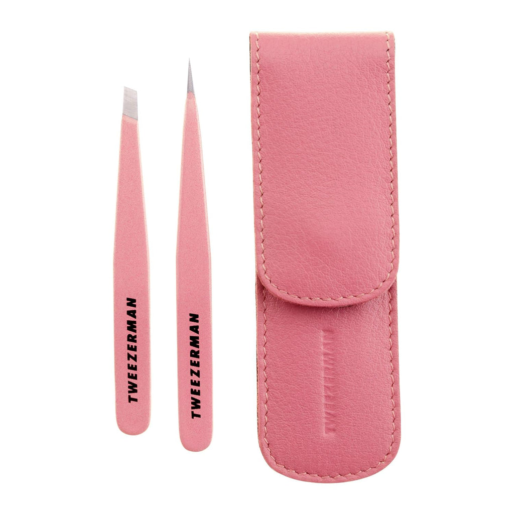 Tweezerman Petite Tweeze Set for Eyebrows with Case Tea Rose