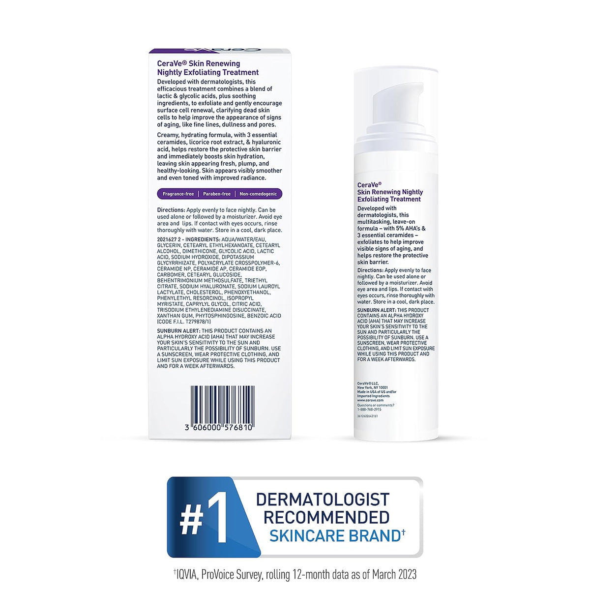 CeraVe Exfoliating Treatment, Anti Aging Serum with Glycolic Acid, 1.7oz