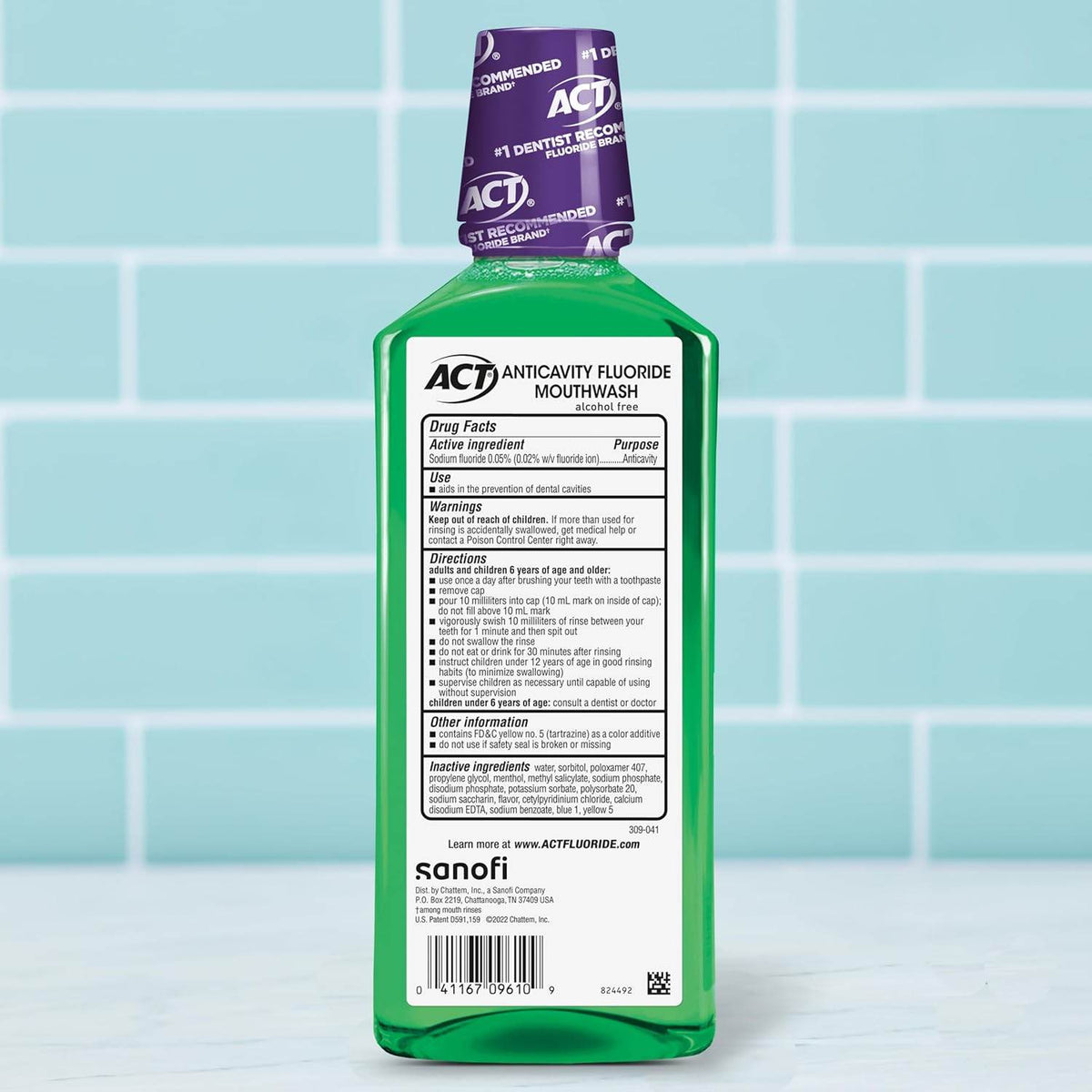 ACT Total Care Anticavity Fluoride Mouthwash, Fresh Mint, 18 oz - OTC Shoppe Express
