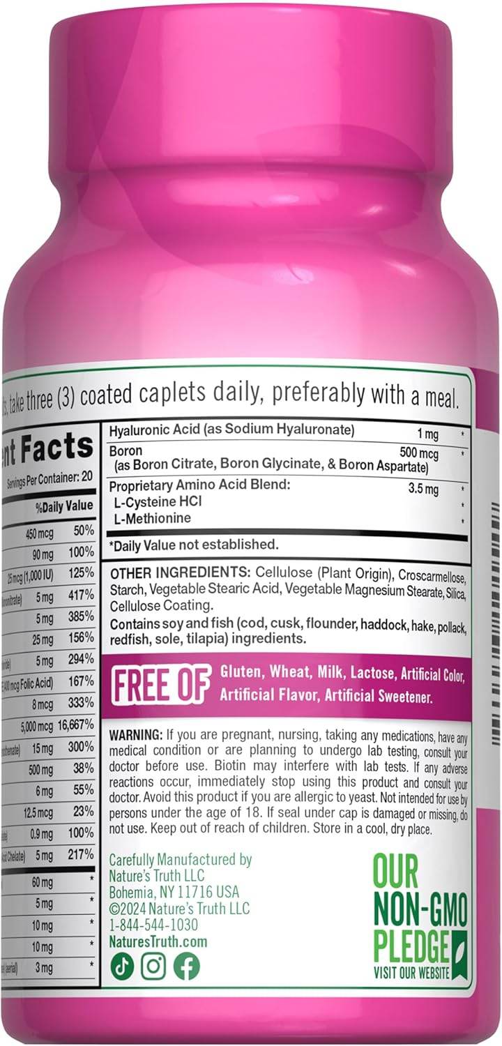 Nature's Truth Ultra Hair, Skin & Nails plus Biotin, Coated Caplets, 60 ea - OTC Shoppe Express