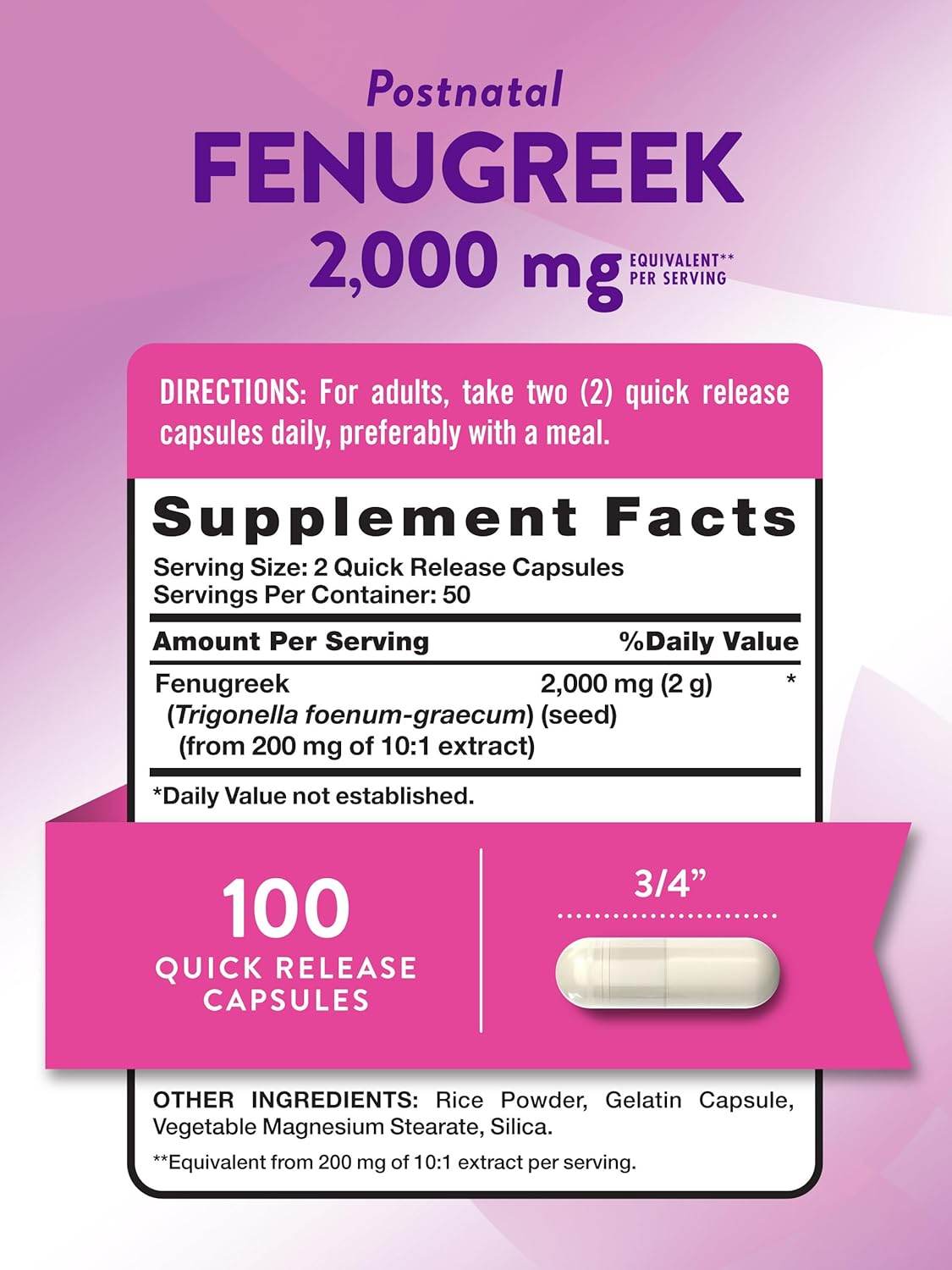 Nature's Truth Fenugreek, 610 mg, Herbal Supplement, Capsules, 100 ea - OTC Shoppe Express
