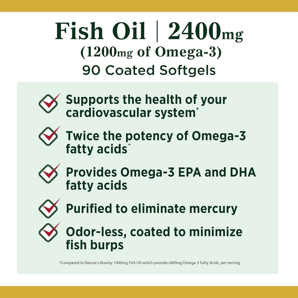 Nature's Bounty Fish Oil, 2400 mg, Dietary Supplement Softgels, 90 ea - OTC Shoppe Express