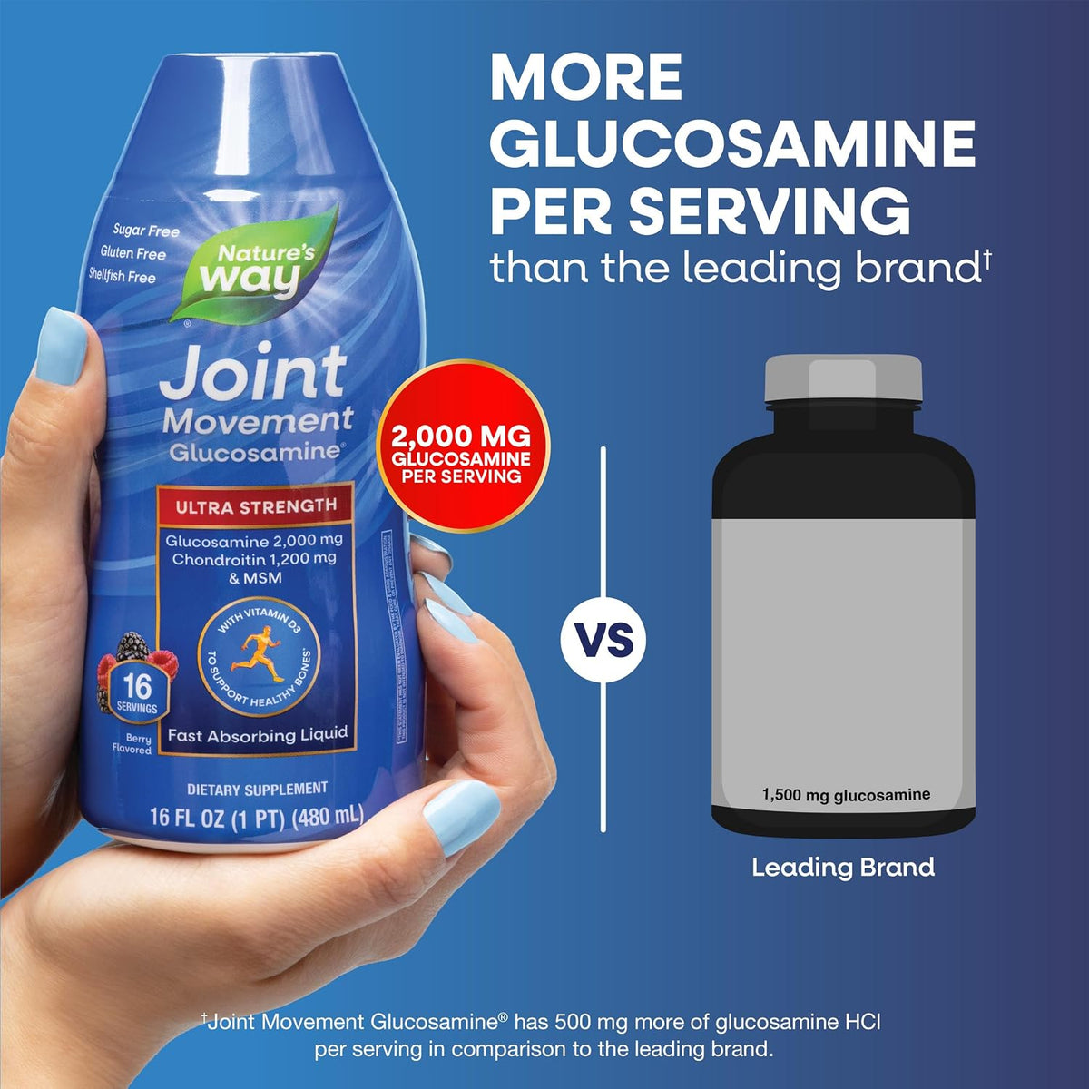 Nature's Way Joint Movement Glucosamine Liquid, Chondroitin, Berry, 16 oz