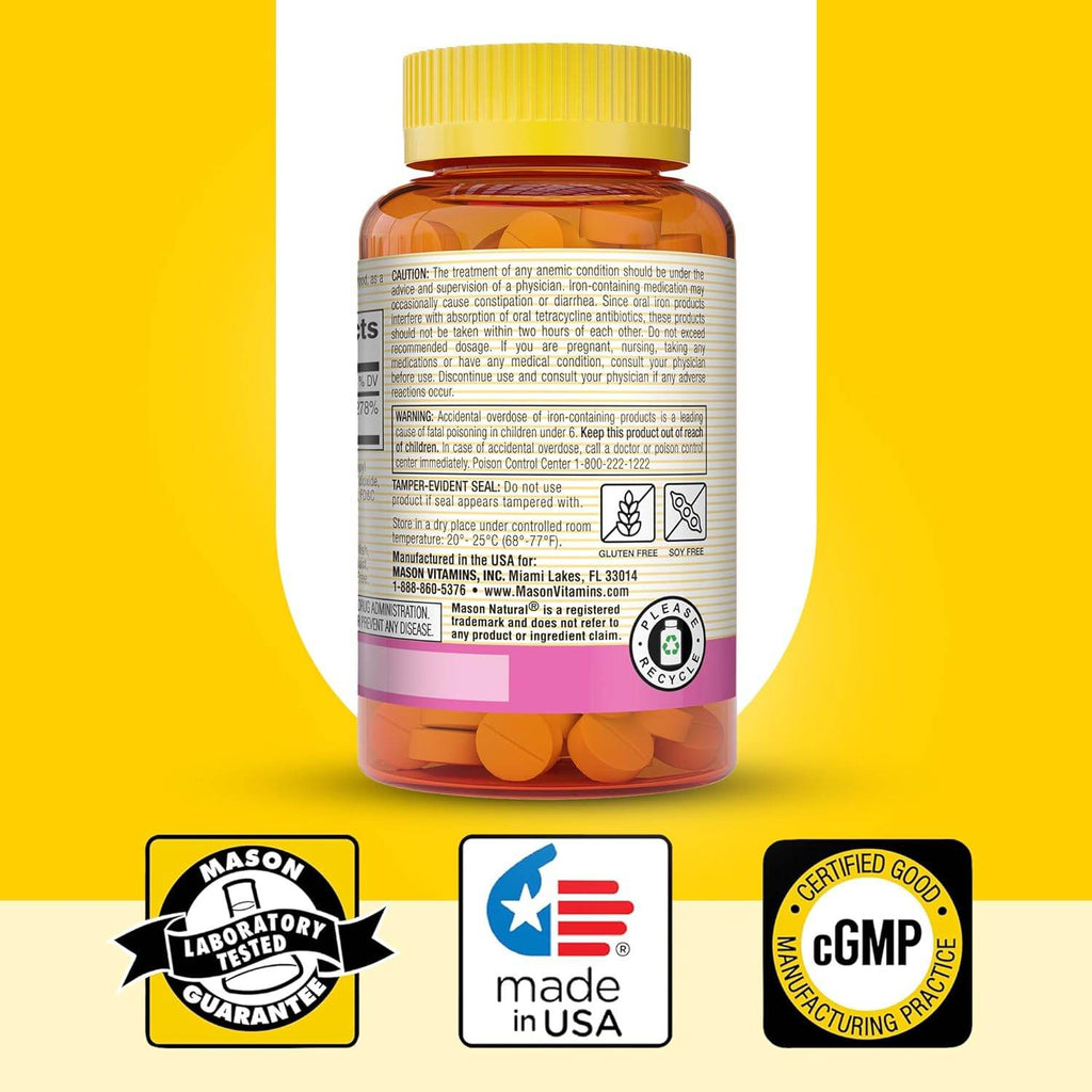 Mason Natural Slow Release Iron, Tablets, 60 ea - OTC Shoppe Express