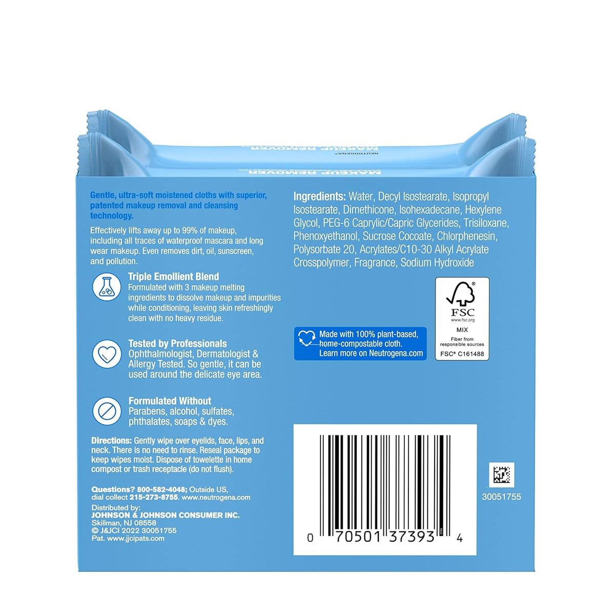 Neutrogena Makeup Remover Cleansing Towelettes Fragrance Free, 25 ea