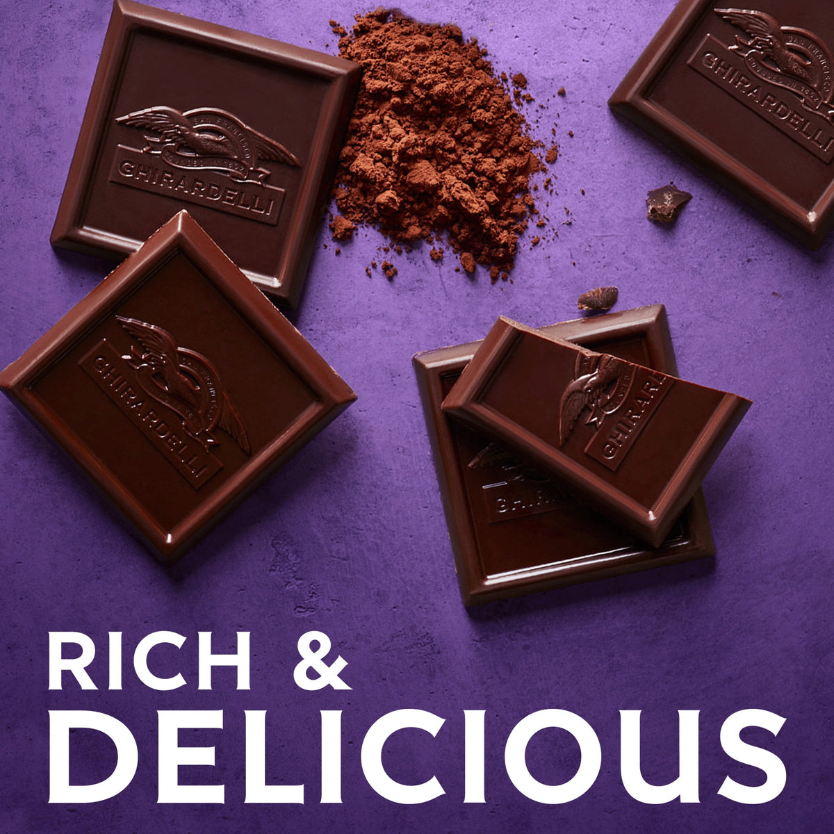 GHIRARDELLI PREMIUM DARK 72% Cacao Dark Chocolate SQUARES, 7.1 oz Bag