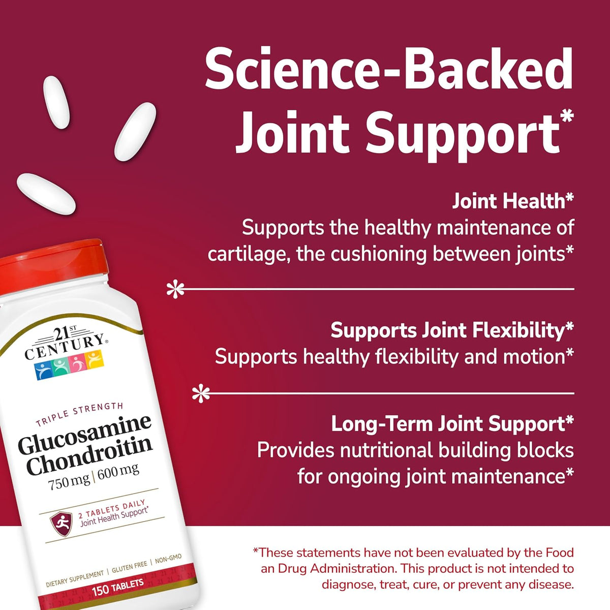 21st Century Glucosamine Chondroitin Triple Strength 750mg/600mg, 150ct