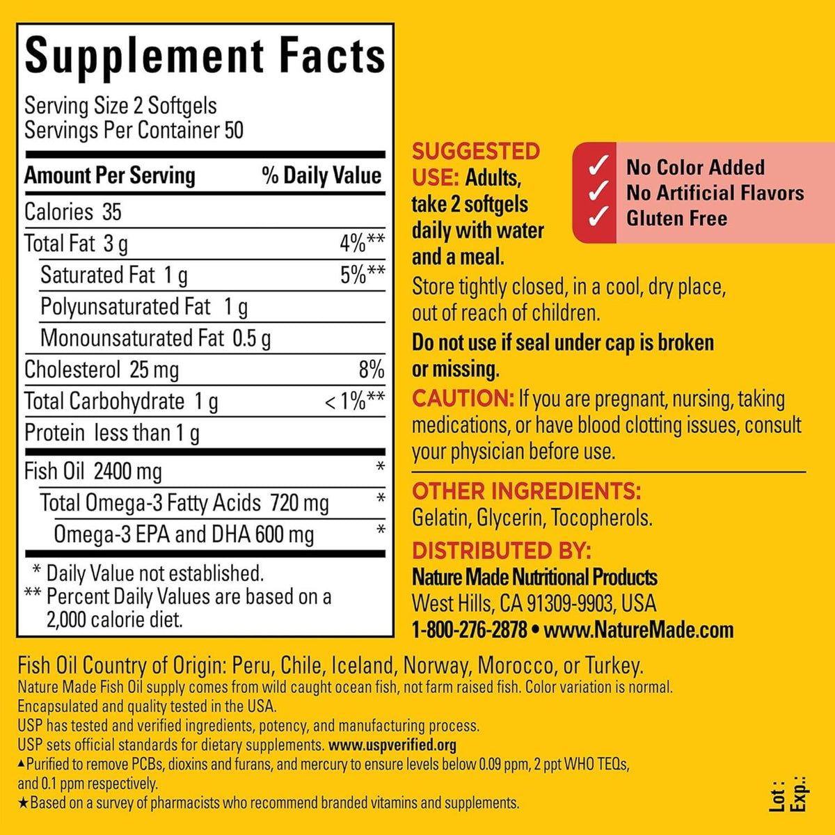 Nature Made Fish Oil 1200 mg, Softgels, 100 ea - OTC Shoppe Express