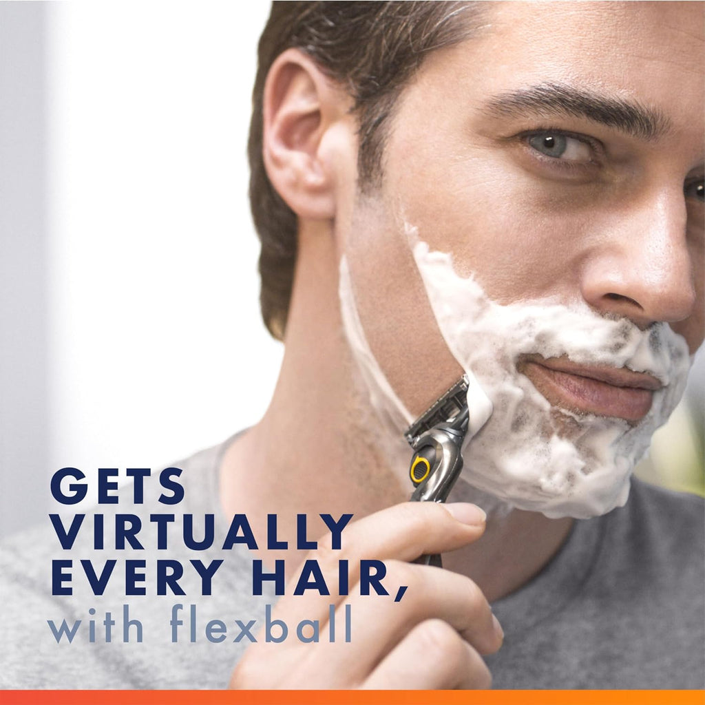 Gillette Fusion5 ProGlide Shield Shaving Razor for Men, 1 Power Razor Handle, 1 Refill, 2x Lubrication, Battery-Powered with FlexBall Handle