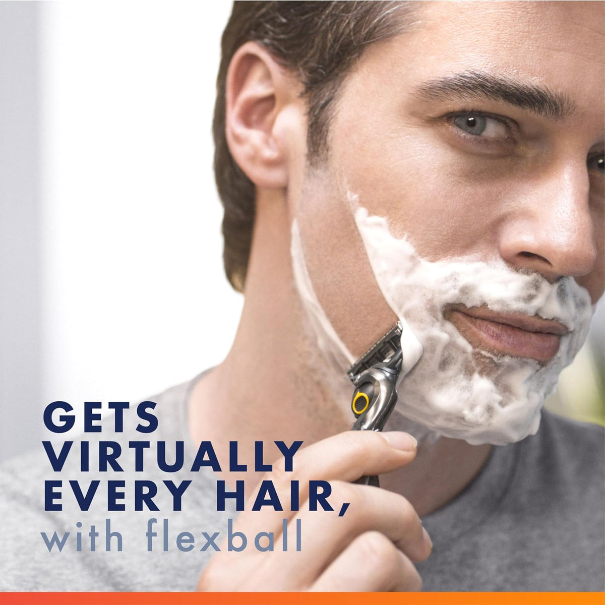 Gillette Fusion5 ProGlide Shield Shaving Razor for Men, 1 Power Razor Handle, 1 Refill, 2x Lubrication, Battery-Powered with FlexBall Handle