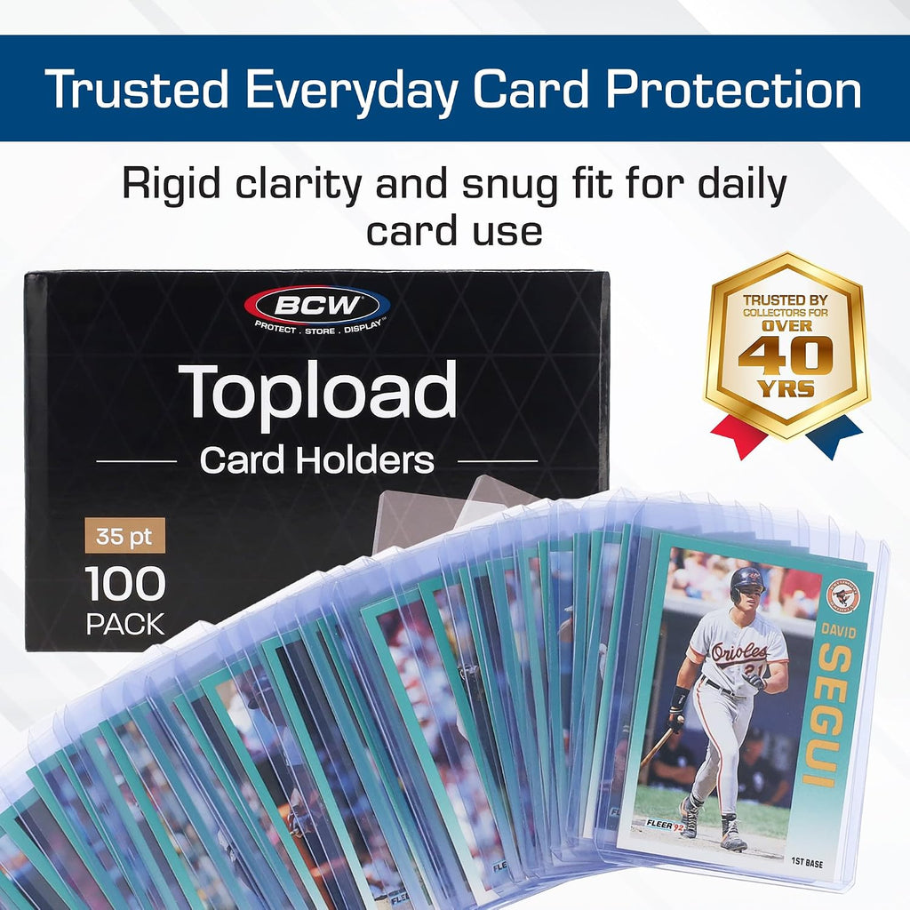 BCW 3x4 Standard Topload Card Holders for 35 Pt Trading Cards 200 ct
