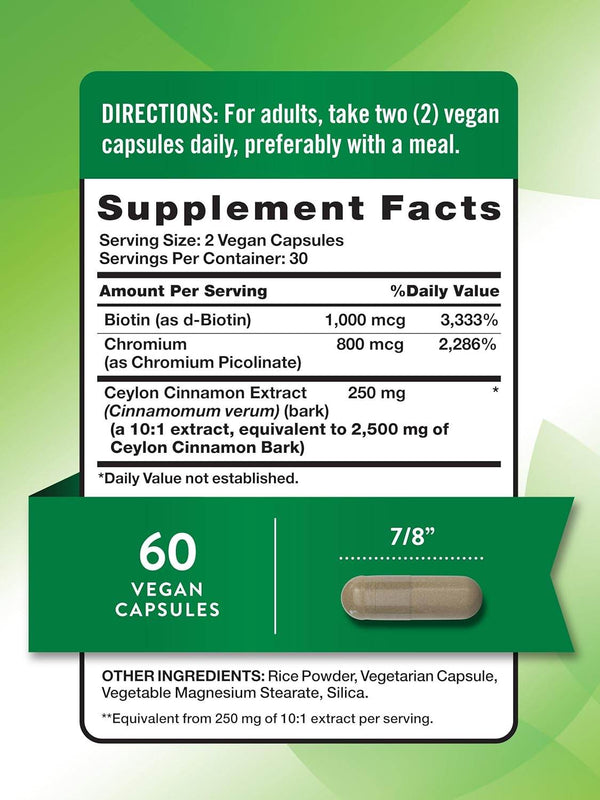 Nature's Truth Super Cinnamon plus Biotin & Chromium, Capsules, 60 ea - OTC Shoppe Express