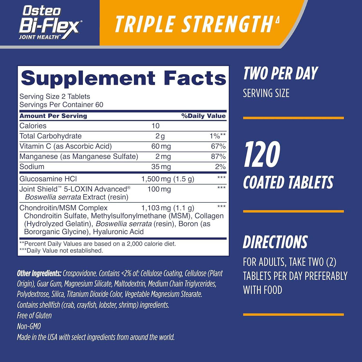 Osteo Bi-Flex Joint Health, Triple Strength, Coated Caplets, 120 ea - OTC Shoppe Express