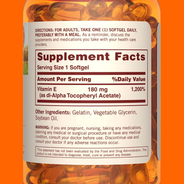 Sundown Naturals Vitamin E, 400 IU, Softgels, 100 ea - OTC Shoppe Express