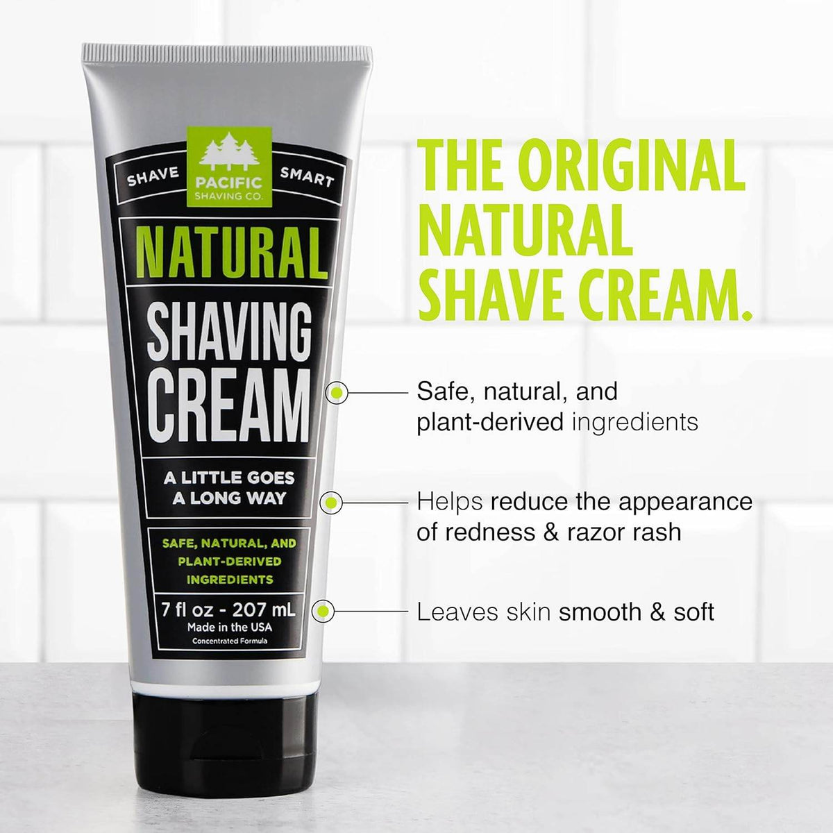 Pacific Shaving Co. Natural Shaving Cream, 3.4 oz - OTC Shoppe Express