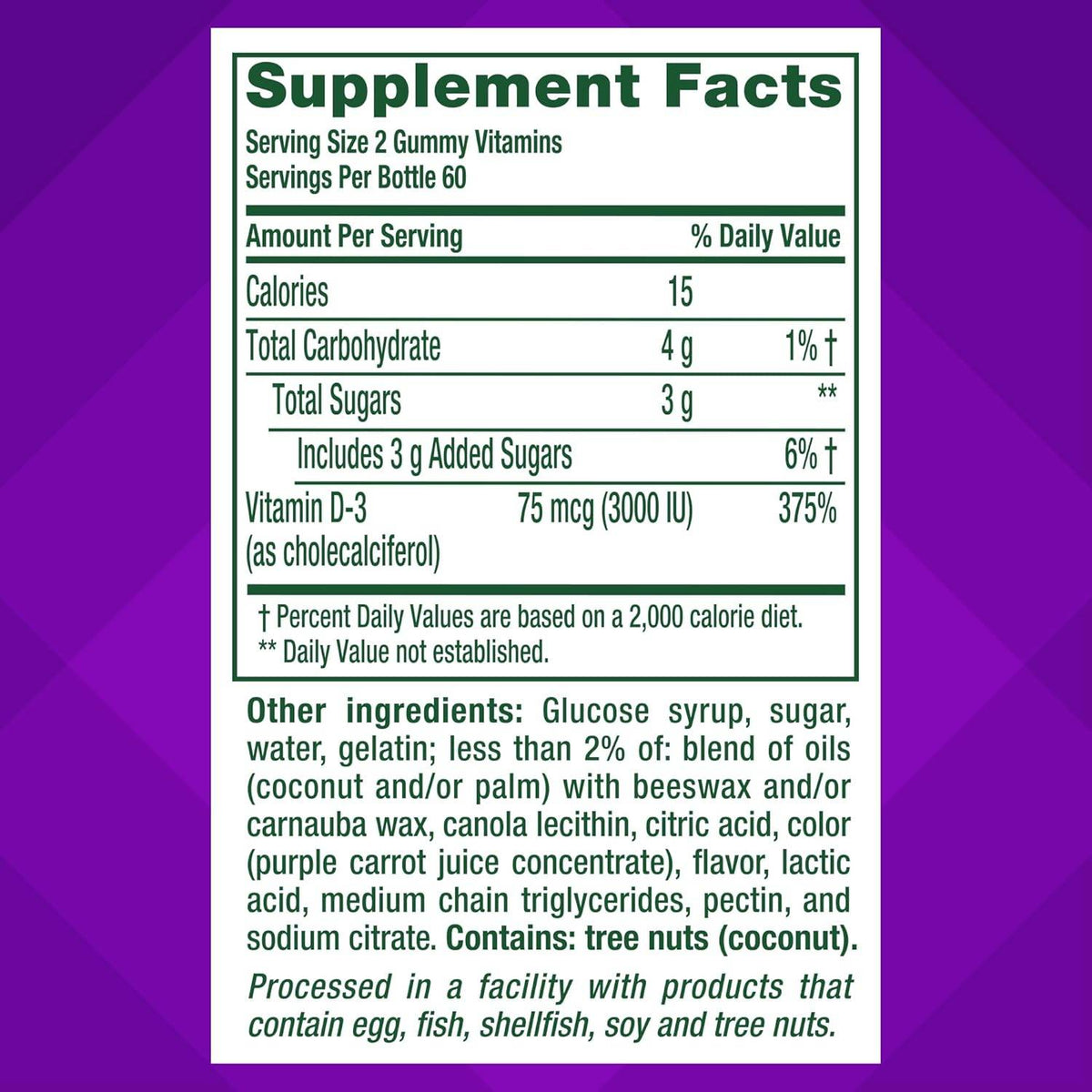 Vitafusion Extra Strength D3 3000 IU, Strawberry, 120 ea - OTC Shoppe Express