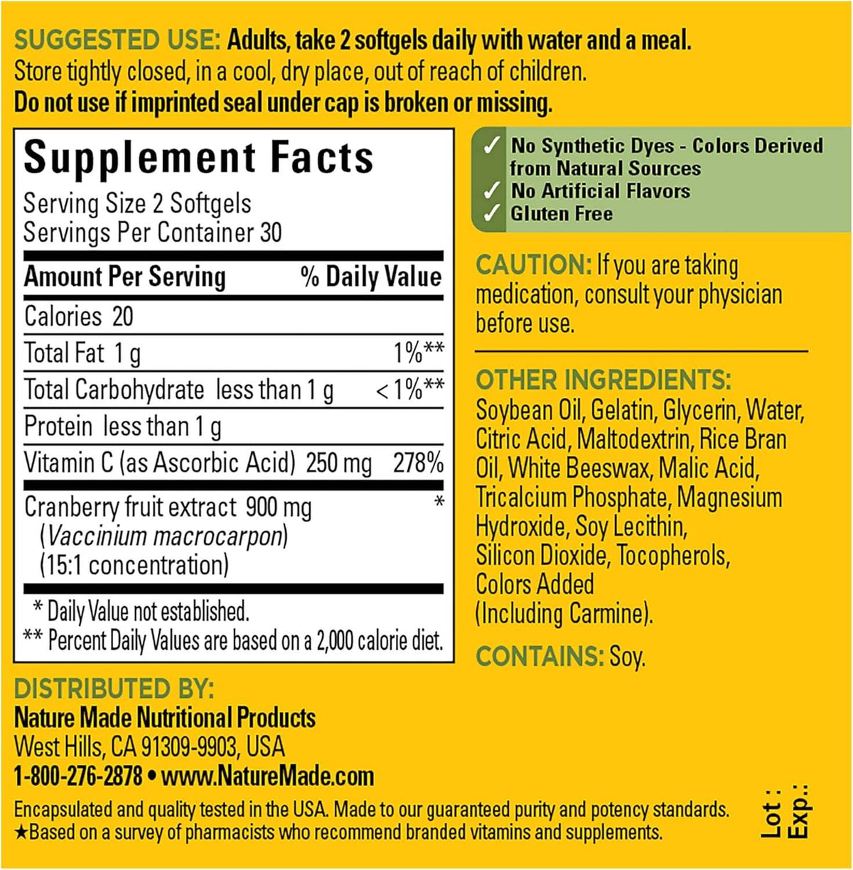 Nature Made Super Strength Cranberry, Softgels, 60 ea - OTC Shoppe Express