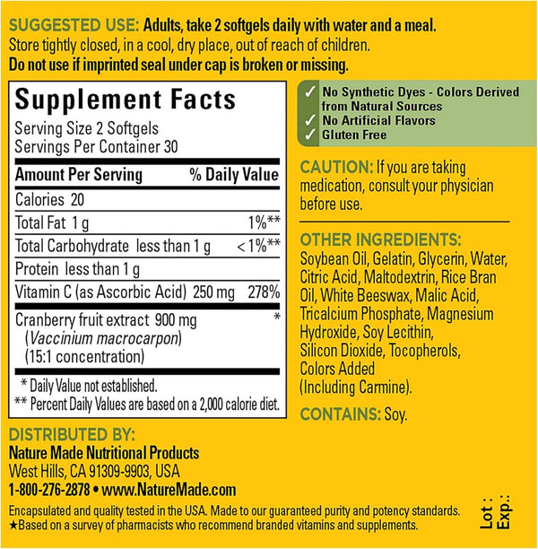 Nature Made Super Strength Cranberry, Softgels, 60 ea - OTC Shoppe Express