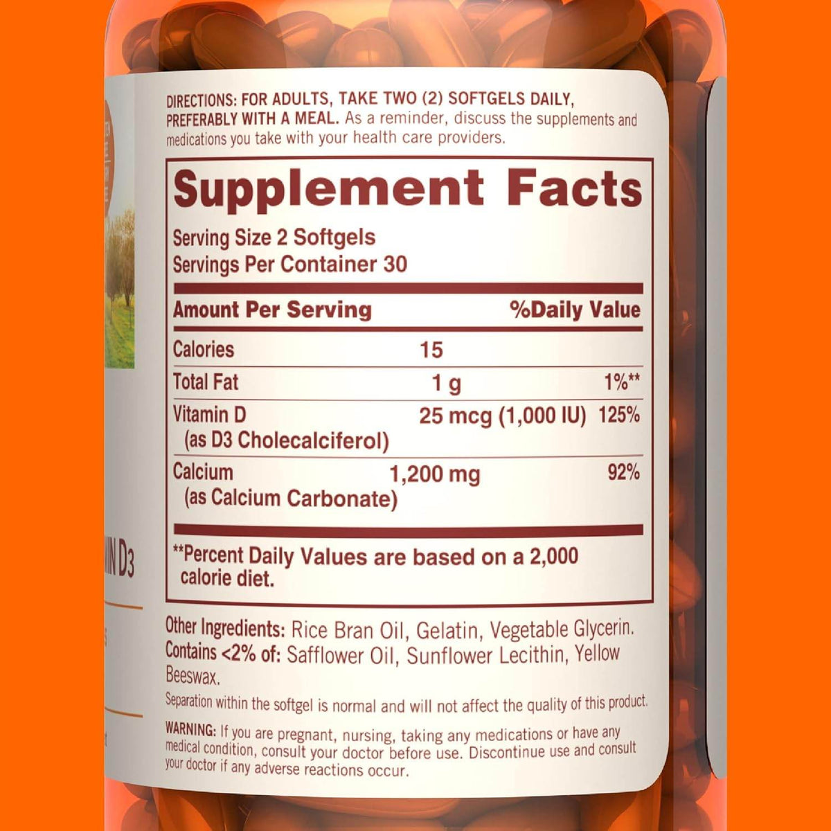 Sundown Naturals Liquid-Filled Calcium, Softgels, 60 ea - OTC Shoppe Express