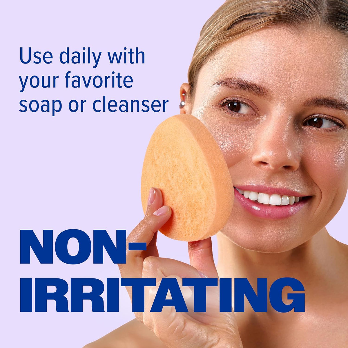Buf-Puf Gentle Facial Sponge, Dermatologist Developed, Removes Deep Down Dirt & Makeup That Causes Breakouts and Blackheads, Reusable, Exfoliating