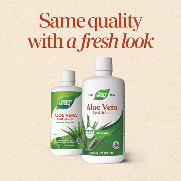 Nature’s Way Aloe Vera Leaf Juice, Flavorless Aloe Vera Juice, 33.8 Fl Oz