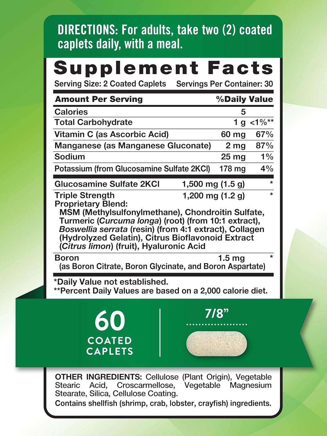 Nature's Truth Triple Strength Glucosamine Chondroitin MSM Complex, Coated Caplets, 60 ea - OTC Shoppe Express