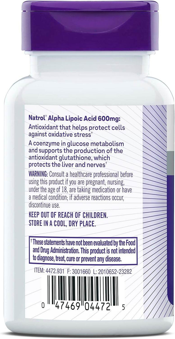 Natrol Alpha Lipoic Acid, 600 mg, 30 ea - OTC Shoppe Express