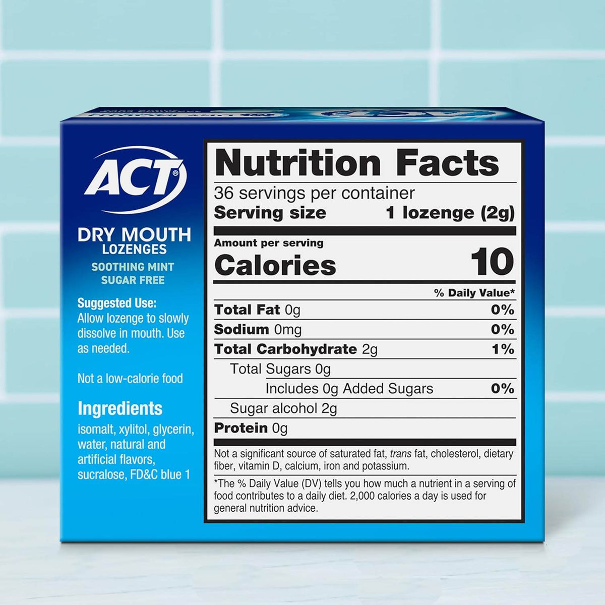 ACT Total Care Dry Mouth Lozenges, Mint, 36 ea - OTC Shoppe Express