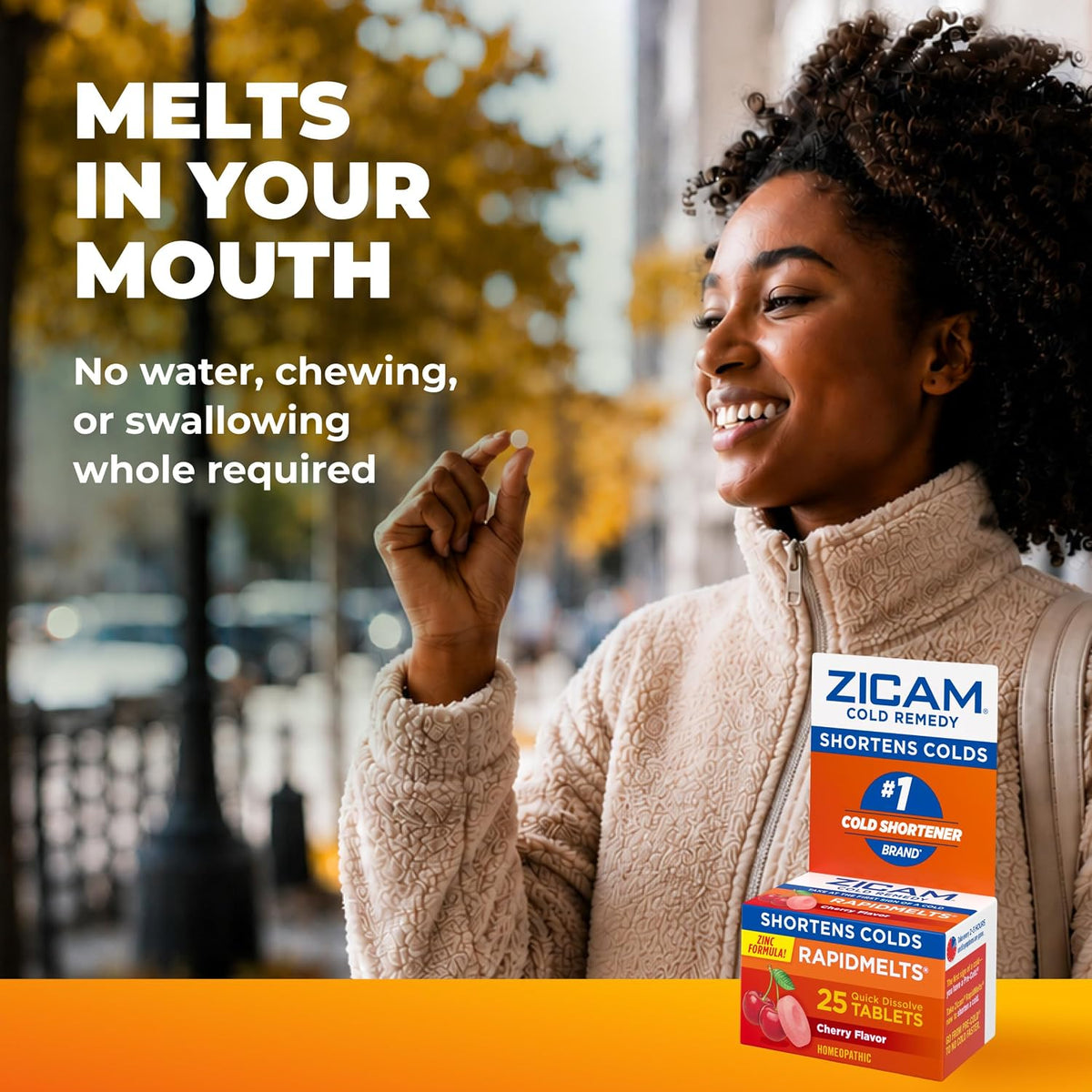 Zicam Cold Remedy RapidMelts, Cherry Flavor, 25 Count