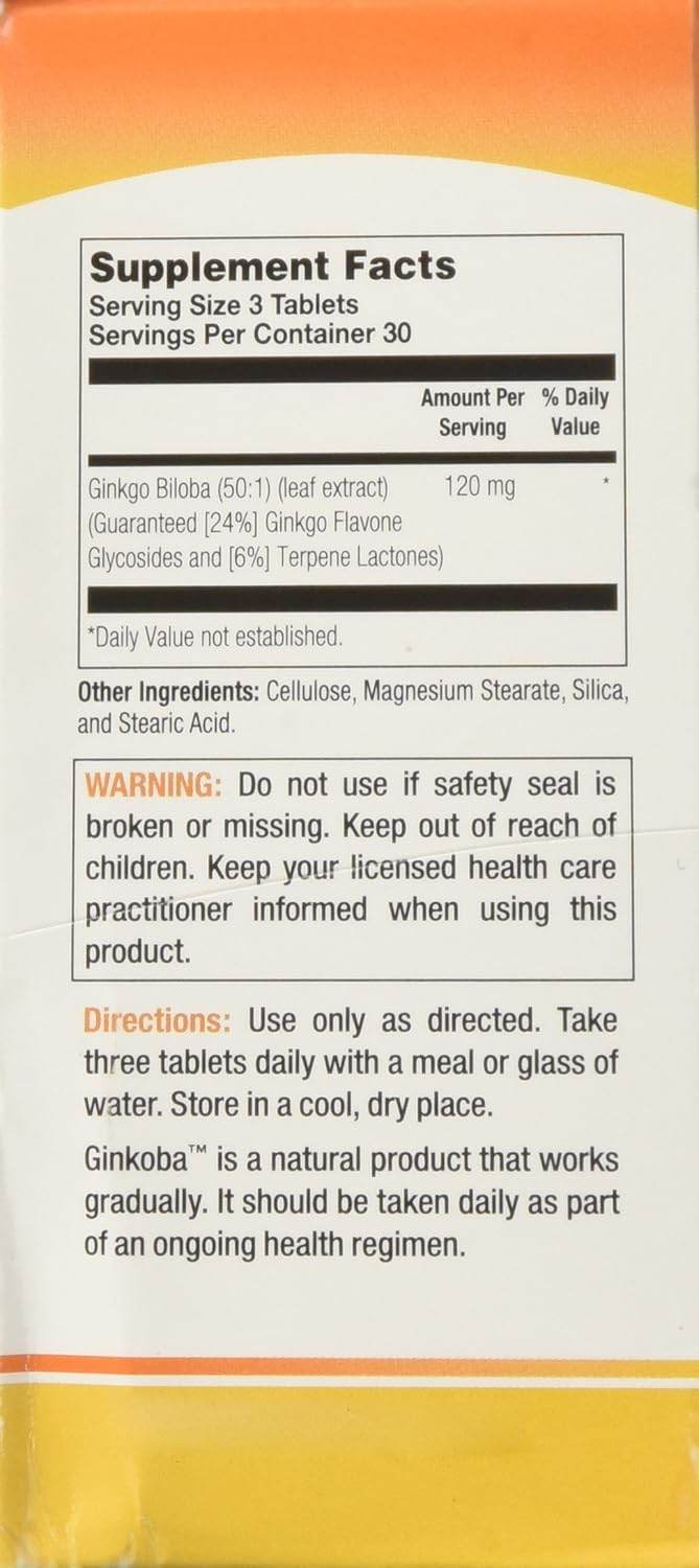 Ginkoba Brain Formula, All Natural, Tablets, 90 ea - OTC Shoppe Express