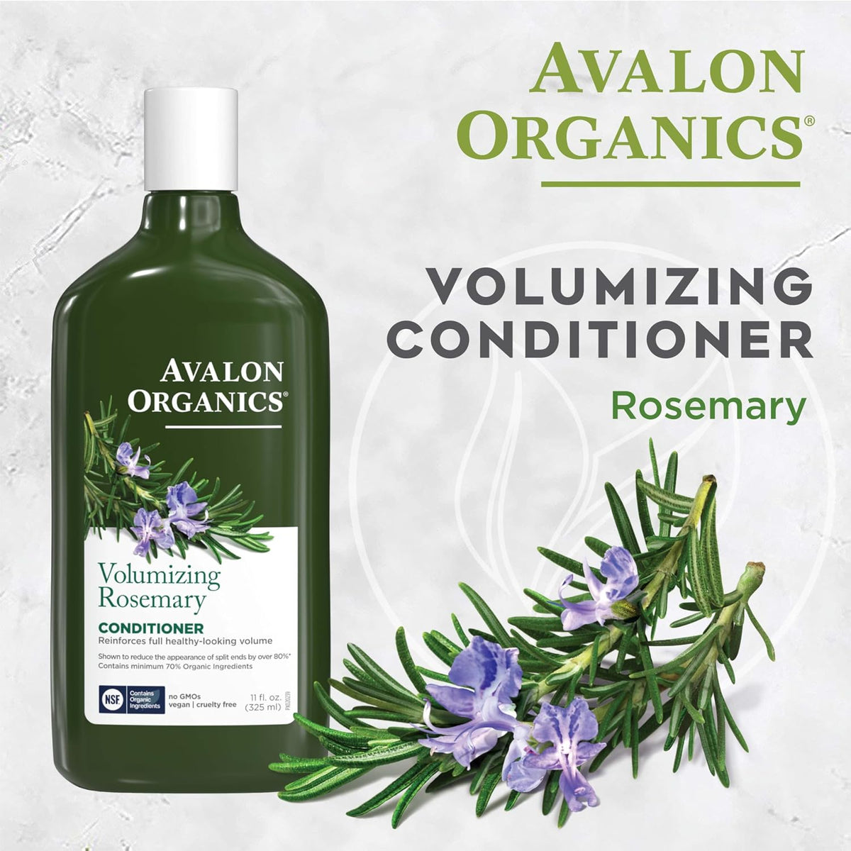 Avalon Organics Rosemary Conditioner - Volumizing Haircare to Reinforce Full, Healthy Looking Volume, 11 Oz