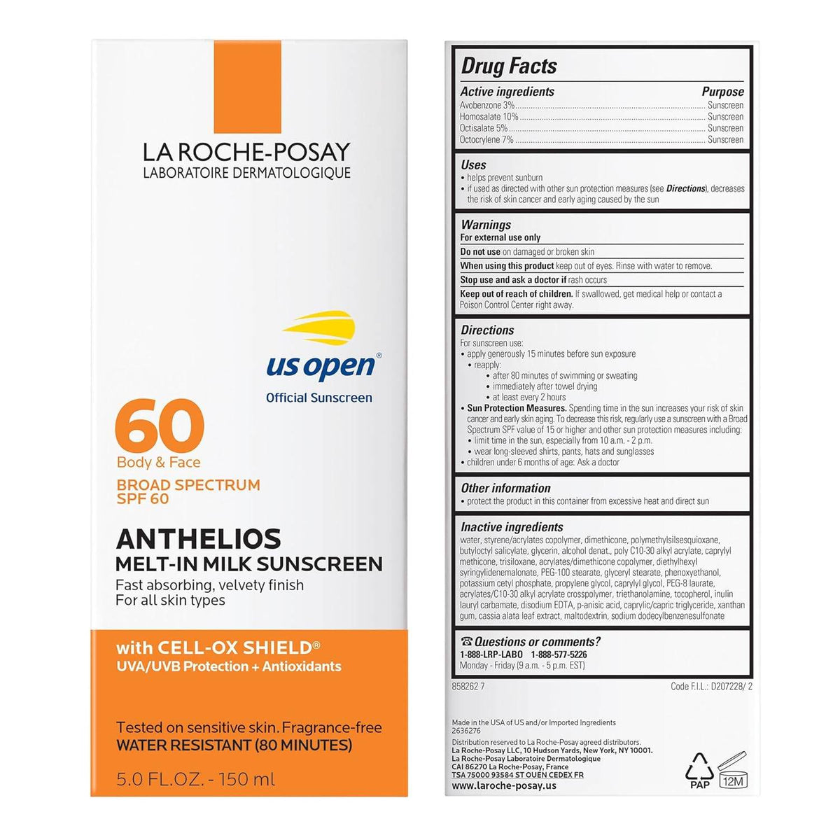 La Roche-Posay Anthelios Cooling Water-Lotion Sunscreen, SPF 60, 5 oz - OTC Shoppe Express