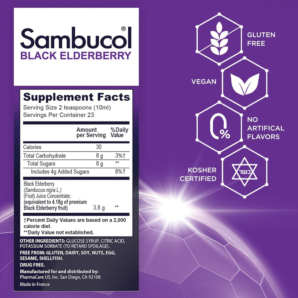 Sambucol Black Elderberry Syrup, Original Formula, 7.8 oz