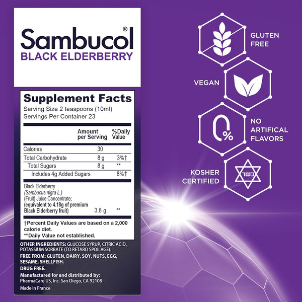 Sambucol Black Elderberry Syrup, Original Formula, 7.8 oz