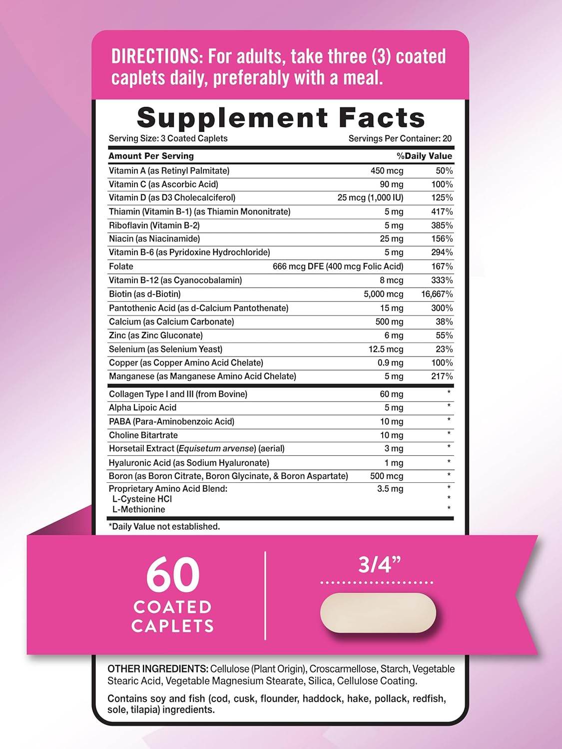 Nature's Truth Ultra Hair, Skin & Nails plus Biotin, Coated Caplets, 60 ea - OTC Shoppe Express