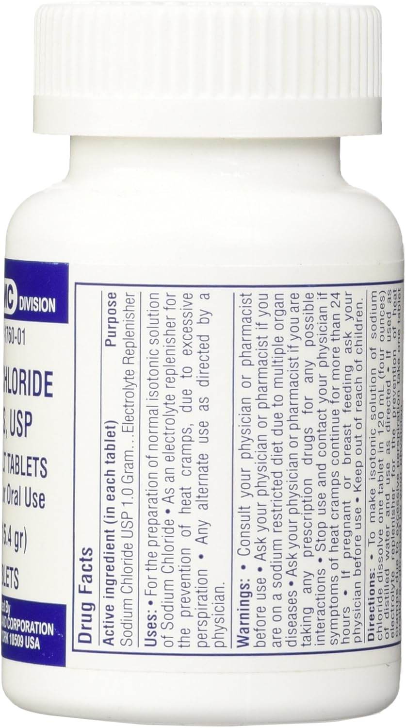 CMC Sodium Chloride, 1 gm, Normal Salt, Tablets, 100 ea - OTC Shoppe Express