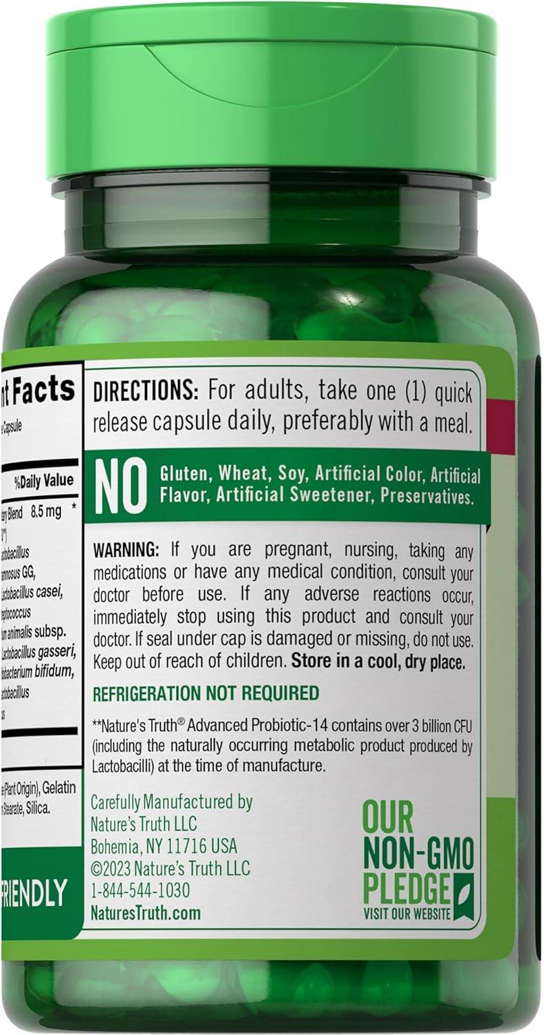 Nature's Truth Advanced Probiotic-10, Quick Release Capsules, 60 ea - OTC Shoppe Express