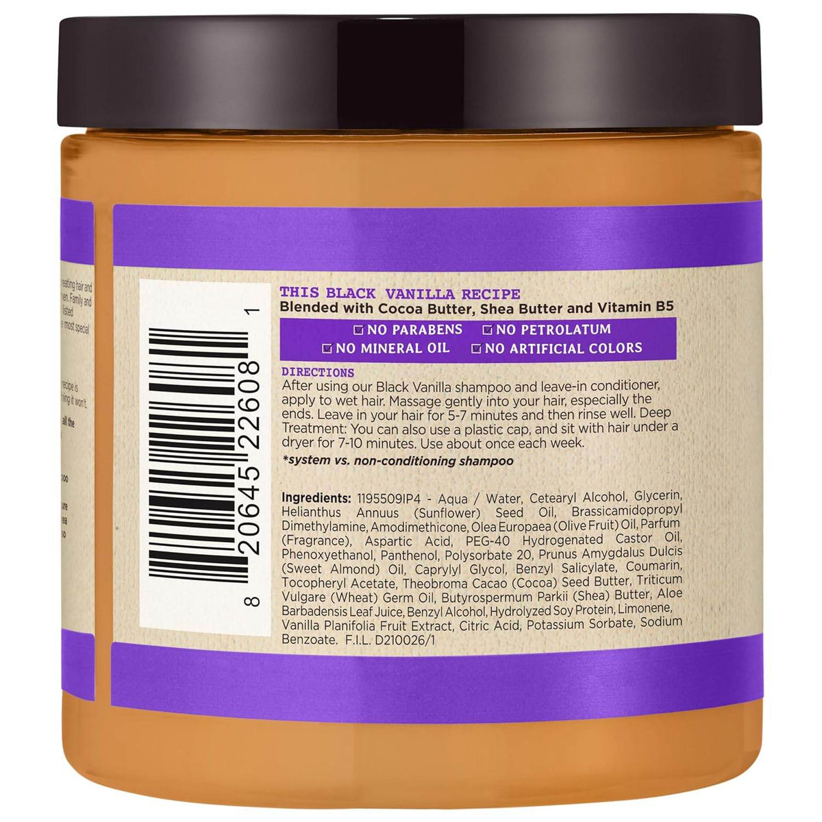 Carol's Daughter Black Vanilla Hair Mask Smoothie For Dry and Dull Hair, 8 oz - OTC Shoppe Express
