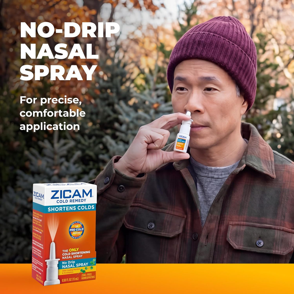 Zicam Cold Remedy No-Drip Nasal Spray, Menthol & Eucalyptus, 0.50 Fl Oz