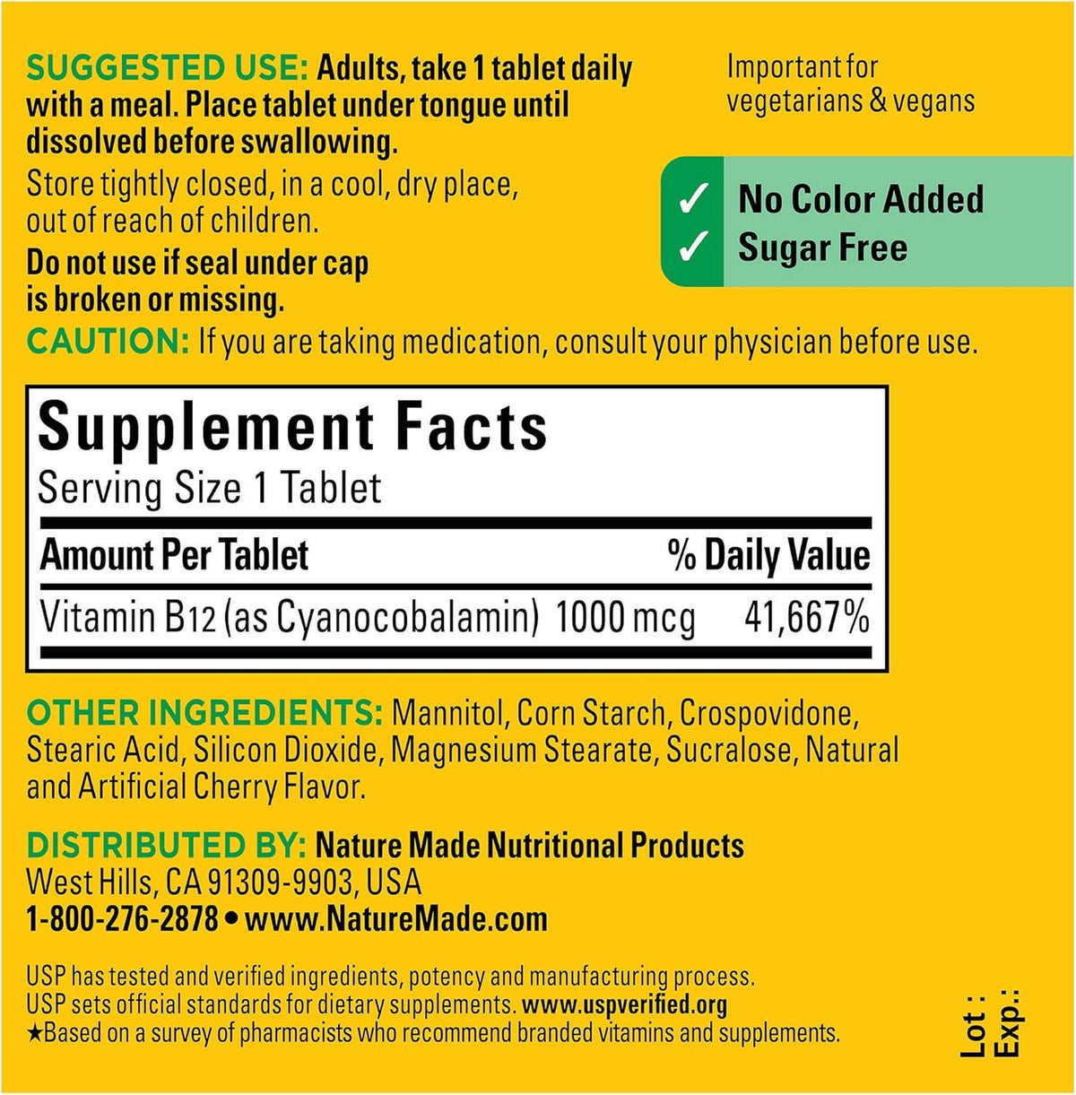 Nature Made B-12 Vitamin, 1000 mcg, Micro-Lozenges, Cherry, 50 ea - OTC Shoppe Express