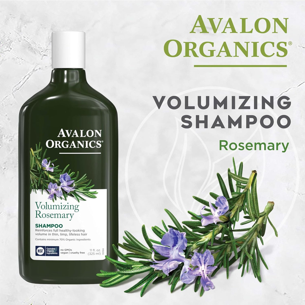 Avalon Organics Shampoo, Volumizing Rosemary, 11 Oz