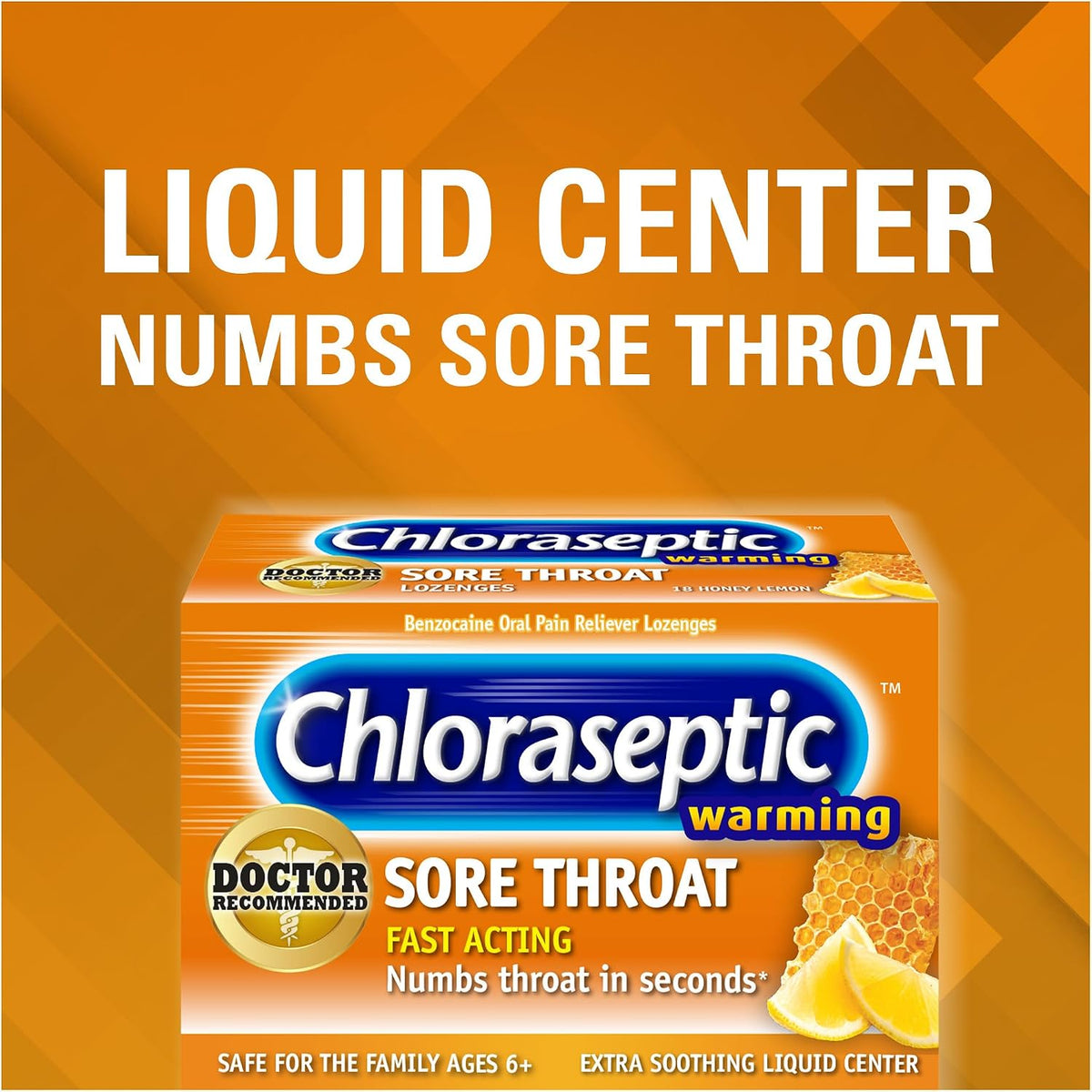 Chloraseptic Total Sore Throat Lozenges, Honey Lemon, 18 Count